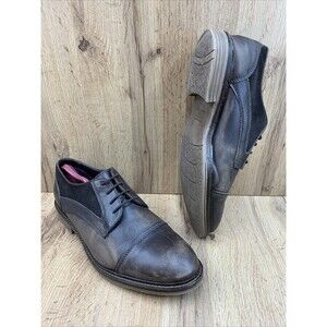 Alfani Morris Cap Toe Derby Shoes 13 M Brown Distressed Block Heel Leather Upper